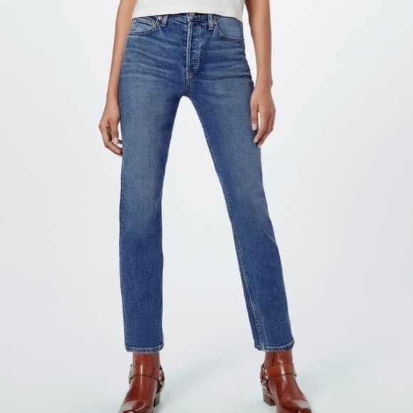 Re/Done COMFORT STRETCH HIGH RISE ANKLE CROP Jeans - Picture 1 of 7